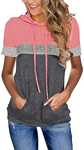 Женски врвови дами туники обични кошули со долги ракави качулки пулвер блузи лабави фитинг маички мода облека џемпери