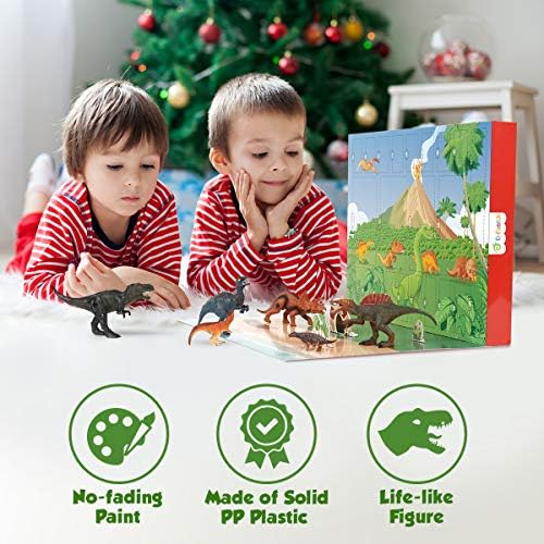 Д-Фантикс Календар За Доаѓање На Диносаурусите 2022 За Деца, 24 Дена Одбројување До Божиќните Календари За Доаѓање Дино Играчка Божиќен Подарок