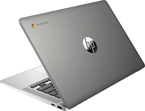 HP Chromebook 14 инчи 14A-NB0013DX Тетратка AMD 3015Ce Radeon Графика 4GB RAM МЕМОРИЈА 64 GB eMMC, Google Chrome OS, Мал Лаптоп Компјутер WiFi