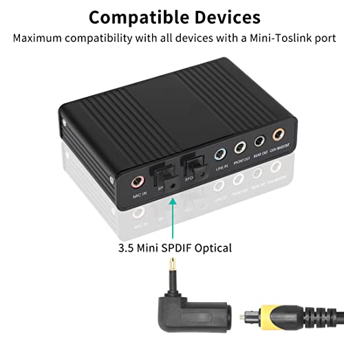 Yacsejao мини оптички аудио адаптер 2 пакет 90 степени 24k злато позлатено toslink до 3,5 mm Jack Mini Toslink Дигитален оптички кабел