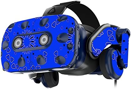 MOINYSKINS Skin компатибилна со HTC Vive Pro VR слушалки - Сина бандана | Заштитна, издржлива и уникатна обвивка за винил декларална