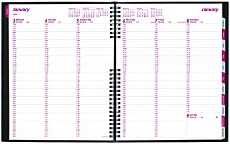 Brownline 2022 CoilPro Неделен планер, книга за состаноци, 12 месеци, јануари до декември, врзување со близнаци, 11 x 8,5, црно