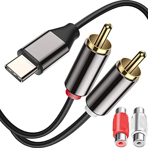 DKARDU USB C до 2 RCA Аудио Кабел, Тип C Машки ДО RCA Машки Y RCA Сплитер, 2RCA ДО USB-C Приклучок Стерео Кабел За Телефонски