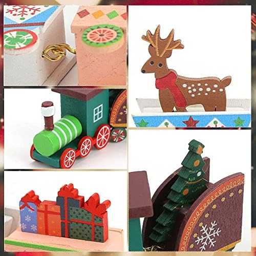 Амор презентирани украси за Божиќни ореви од орев и божиќен дрвен воз украс