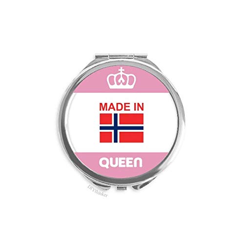 Направени Во Норвешка Земја Љубов Мини Двострани Преносни Шминка Огледало Кралица