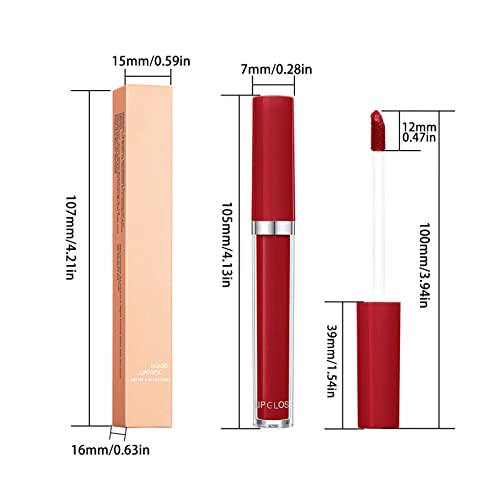DBYLXMN 12 Боја Сјај За Усни Нелеплива Чаша Не Избледува Кадифе Кармин Глазура За Усни Кармин Мека Водоотпорна Долготрајна Глазура За Усни Кармин Со Висок Пигмент Козм?
