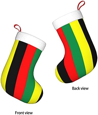 Божиќни чорапи за божиќни чорапи Раста Јамајка Рагги Двострана камин што виси чорапи