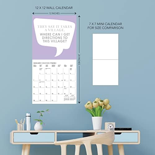 Графика 2024 Родителство Ѕид Календар | 12 х 12 | Дебела Хартија | Насловна &засилувач; Организатор На Канцеларија | Голема Месечна Мрежа