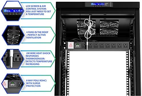 Sysracks - 18 U-Сервер Решетката-Заклучување-Мрежа Решетката-Av Кабинет-Решетката Монтирање-Слободен Стои Мрежа Решетката - Сервер