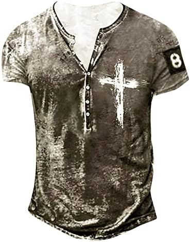 Dudubaby Среќен роденденска кошула за мажи графичка и везена модна пролет и летен краток ракав отпечатен