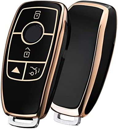 Elohei for Mercedes Benz Key Fob Cover, Premium Soft TPU ленти 360 степени целосна заштита на клучеви за заштита на Mercedes Benz E Class,