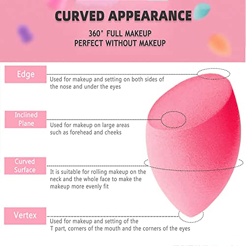 Неисцрпност 4PCS шминка сунѓер јајце форма на сунѓер за убавина Поставете суво и влажна употреба на шминка за козметичка течност,