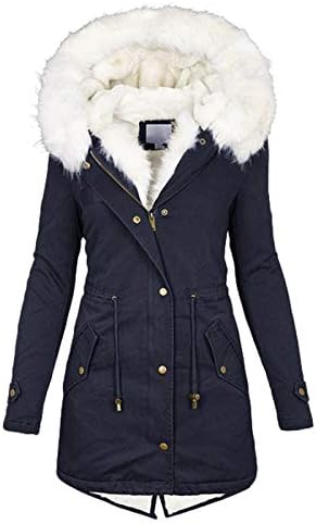 Црн зимски палто жени зимска јакна собрано руно наредено топло патент копче снег јакна половината тенок зимски палта за жени