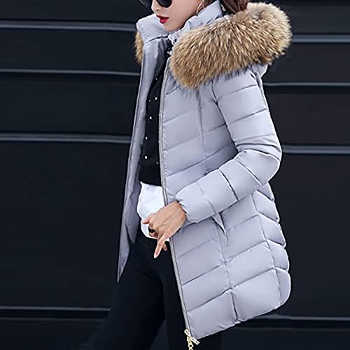 Prdecexlu Основна тунична долга ракав Туника Зимска пуферска јакна за дами работат целосен памук памук топло удобно палто цврсто