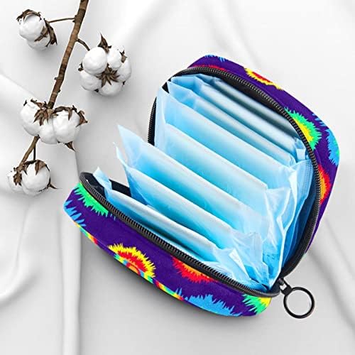 Држач за тампони за чанта, преносен држач за женска менструација, врзана боја виолетова симпатична санитарна салфетка за салфетка
