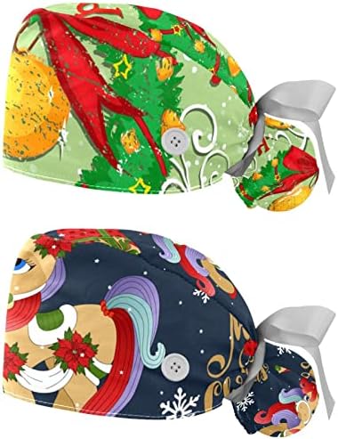 2 пакувања работни капачиња со џемпери за жени, лак на божиќна bellвоно дрво со зелена позадина за чевли со торбичка за коњчиња од позадина