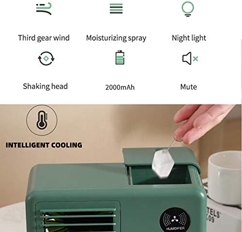 ZDDXY ретро ладилник за воздух, преносен мини ладилник за воздух Преносен климатик УСБ -табела овластувачи за ладење на воздухот
