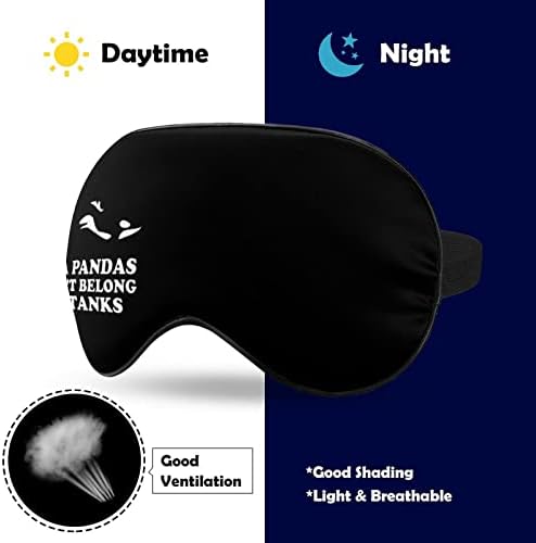 Морски панда убиец Кит за спиење за слепите маски, симпатична сенка за очи, смешна ноќна покривка со прилагодлива лента за жени мажи