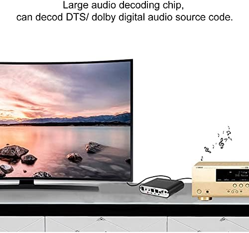 Јинхинг Дигитален До Аналоген Аудио Конвертор, 5.1 Аудио Конвертор Дигитален DTS Канал Декодер Со Оптички Влакна Коаксијален, Звучен Адаптер