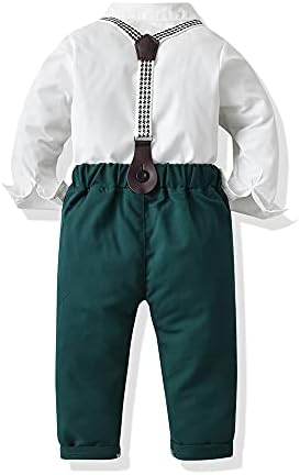 Unnунгенг бебе момче облека одговара на формални комплети за облека, маичка за фустан за фустан од куќиште+суспензија панталони