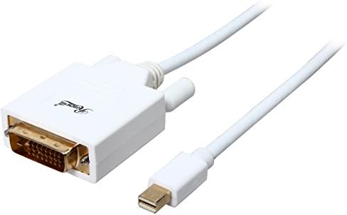 Mini Displayport до DVI кабел, бел, 3 стапки мини DP до DVI кабел со златен позлатен конектор, Mini DisplayPort Meal, DVI Male
