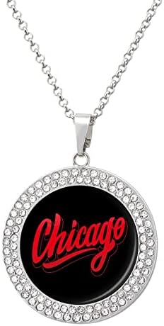 Чикаго дијамантски ѓердан круг приврзок накит подароци за роденденски празник жени мажи