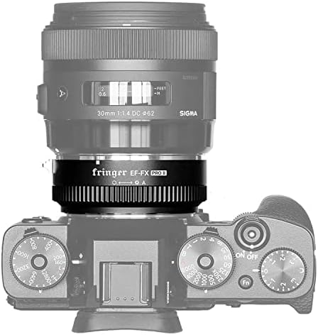 Fringer EF-Fx ​​Pro II, EF до Fuji X адаптер, адаптер за монтирање на Fuji Auto Focus, вграден електронски отвор компатибилен со Fujifilm x-mount x-T3 X-T4 X-PRO3 X-T200 X-A7 XT100 XT30 XT30 X-H2 XE XT XPRO2