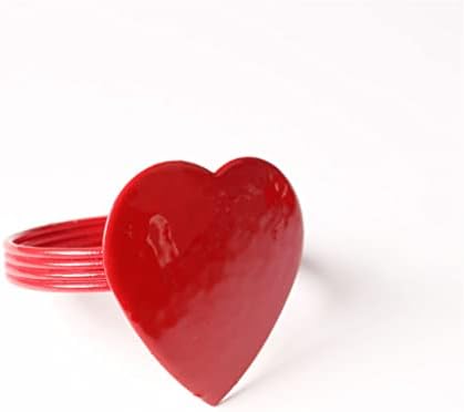 SDFGH 6pcs Голема црвена боја во облик на срцев ден на в Valentубените, салфетка, салфетка прстенка прстенен прстен за уста, крпа за устата
