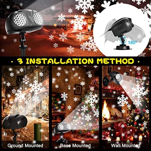 Божиќни проектори светла на отворено, проектор за снегулка, Gimify Snow Toarge Projector LED светло IP65 водоотпорен тајмер за контрола на апликации за Божиќни украси Божиќна праз?