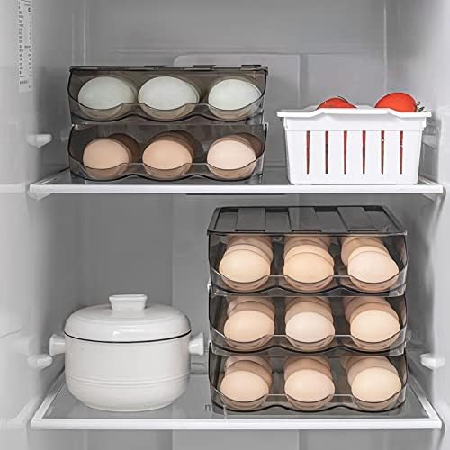 NA Тркалање Јајце Послужавник Кутија За Чување Храна Кујна Фрижидер Пластични Свежо Чување Кутија може да се надредени Со Големи
