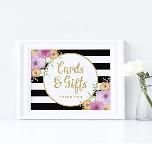Andaz Press Необразовани знаци на венчавки, 8,5x11-инчи, морнарички сини бургундски цвеќиња од цвеќиња со метално злато мастило, добредојде на нашата свадба, картички и под