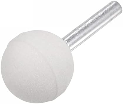 Uxcell топка абразивно поставено камени полиња за полирање 1/4 Shank 0,98 Бела корундум за мелење на тркалото за мелење на тркалото за дебагирање на 5 парчиња