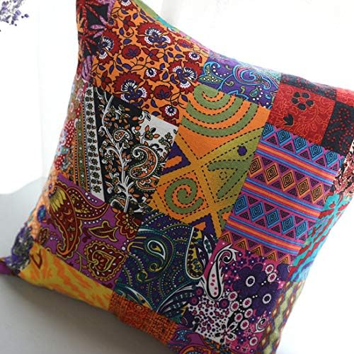 Јаиџи памук лепена крпеница за перници за перници Колофул гроздобер боемски плоштад фрлање перници покритие пријатно празник