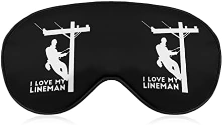 Ја сакам мојата линеман печатена маска за очи за спиење мек капакот на очите со прилагодлива лента за ноќни очила за очила за мажи за