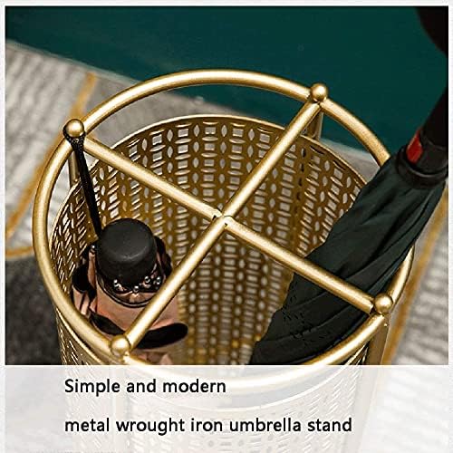 Yzjssl модерен метал, злато, чадор за чадори за складирање чадор и канцеларија, со колекционер на куки и послужавник