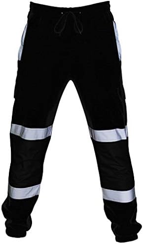 Wenkomg1 mens hi vis work панталони рефлексивни безбедносни панталони со голема видливост на облека со голема важност за џемпери за џемпери