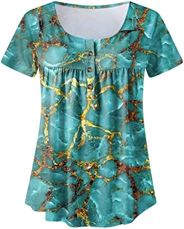 CGGMVCG женски врвови женски моден моден краток ракав летен маица Хенли маица обични блузи женски маици