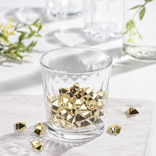 Лажен мраз lyfjxx, 16 * 22mm 250 парчиња, златни лажни коцки мраз, акрилни коцки за мраз чисти карпи лажни дијаманти чиста акрилна вазна филер