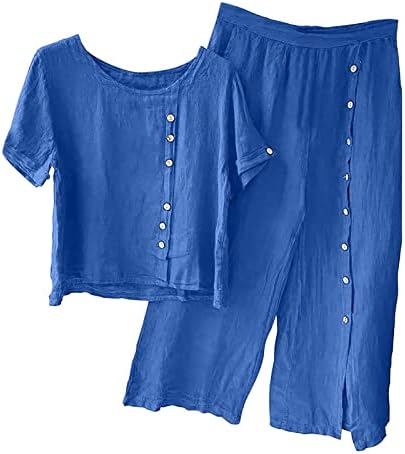 Женски постелнина панталони поставува панталони за салон поставуваат директно нозе обични летни панталони сетови 2023 облека QJ
