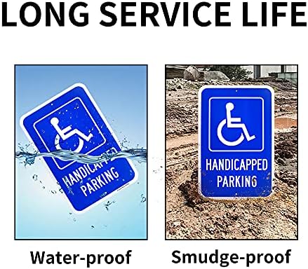 Голем знак за паркирање на хендикеп, знак за хендикепи, 18 x 12 .040 Алуминиум рефлективен знак за 'рѓа без алуминиум-УВ заштитен