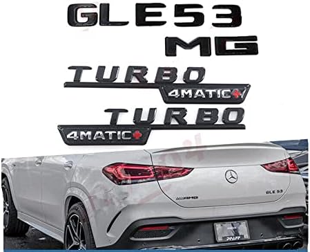 Олпај сјај црна за GLE53 mg Turbo 4Matic Amblem Black Bage Set Поранешен теренец на SUV на поранешниот степен на GLE53