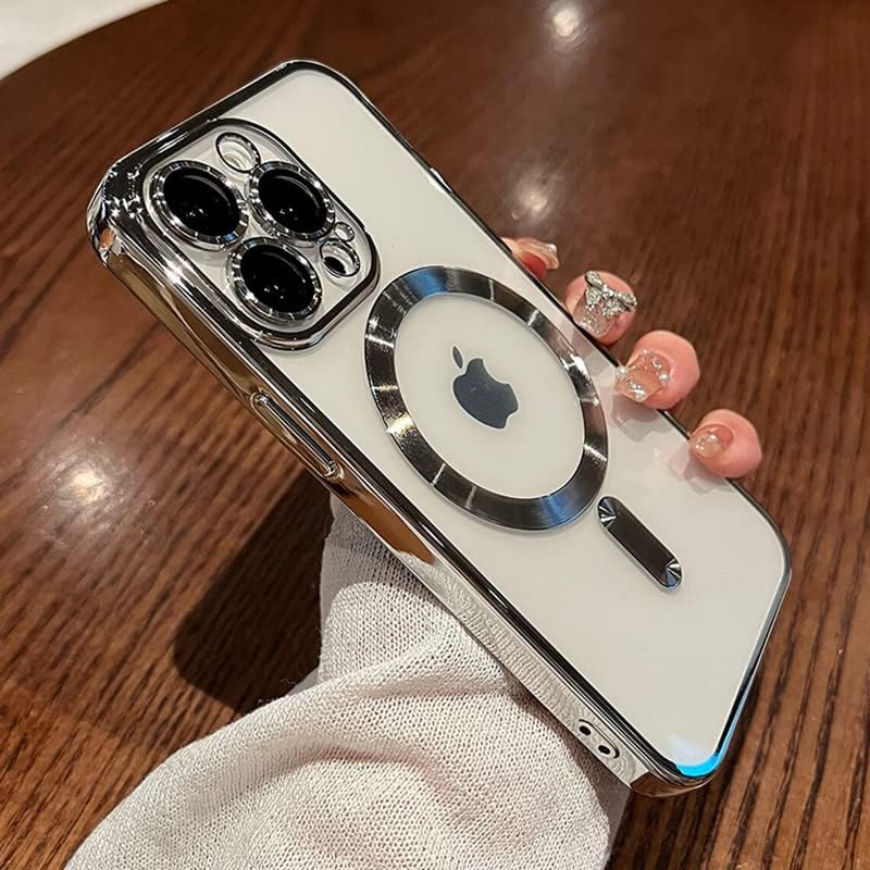 Ziye Магнетски случај за iPhone 12 Pro Max Case [Компатибилен со Magsafe] Заштитник на леќи за камера, издвојувајќи луксузно покритие