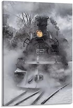 Постери Смоки со воз со гроздобер пареа локомотива wallидна железничка железница слики платно отпечатоци за дневна соба спална соба канцеларија