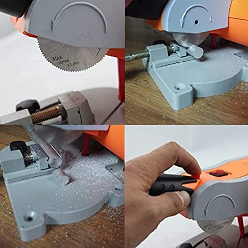 Mini Bench Miter Saw, преносни табели со пила за сечење на електрични сечење, мулти-аголни сечење, дебелина на сечење 12мм за пластика, дрво, камен, не-ферозно сечење метал*Про?