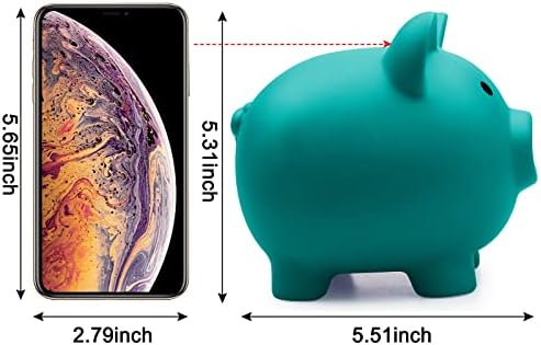 Aufind 2 пакет симпатична свинче банка, нераскинлива пластична банка за свињи, банка со голема големина на свињи пари за кутии за девојчиња за