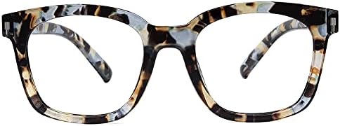 Џису Преголеми Очила За Читање 1,5 Жени Мажи, Трендовски Дизајнерски Читатели Голема Рамка Со Пролетна Шарка, Розова Кварц 1,5
