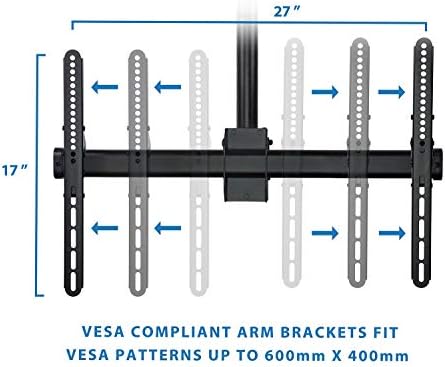 Монтирајте-Тоа! Тв СО ЦЕЛОСНО Движење Монтирање На Таванот | Прилагодлива Висинска Заграда за ТЕЛЕВИЗОР со Рамен Екран | Се Вклопува До 75