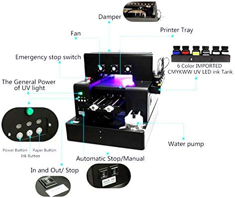 HRM UV печатач A4 Големина УВ рамен печатач за шише, телефонски куќиште, полесен, TPU, PVC, метал, дрво
