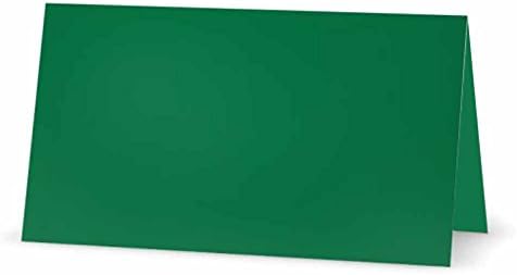 Картички за зелено место - рамен или шатор - 10 или 50 пакувања - бел празен фронт со цврста граница во боја - табела за поставување Име за