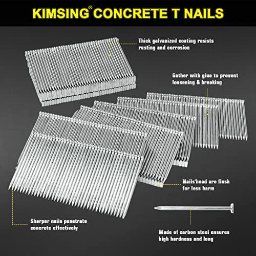 Kimsing 14 мерач 1 '' Бетонски нокти со должина Бетонски Т-нокти за бетонски нокти мазни Шанк 800 парчиња/кутија